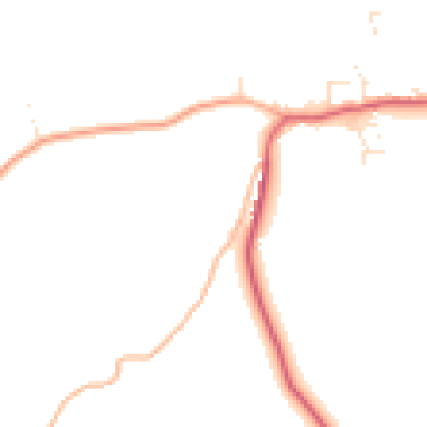 Daytime road noise heatmap for TR26 3AL
