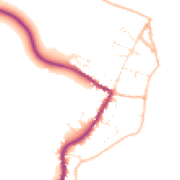 Daytime road noise heatmap for TR26 3BN