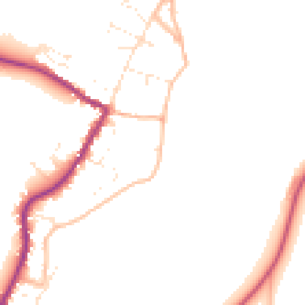 Daytime road noise heatmap for TR26 3DQ