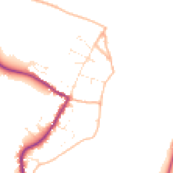 Daytime road noise heatmap for TR26 3DW
