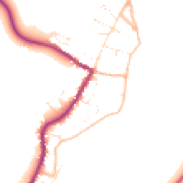 Daytime road noise heatmap for TR26 3EA