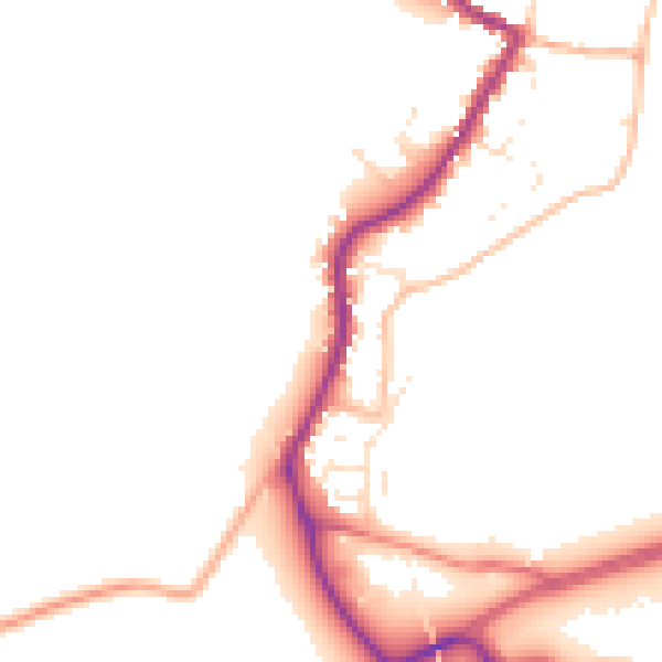 Daytime road noise heatmap for TR26 3EB
