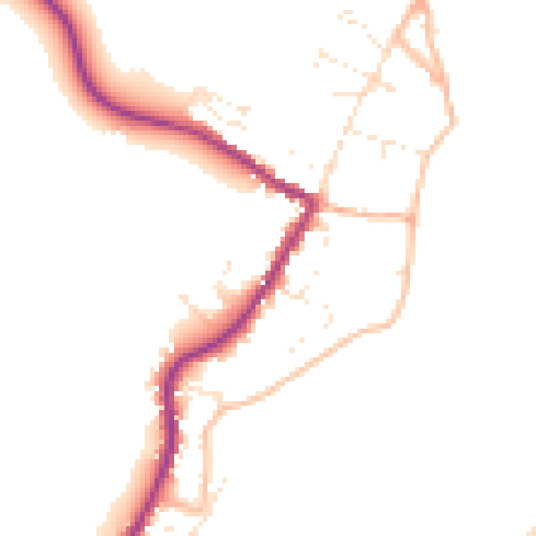 Daytime road noise heatmap for TR26 3EJ