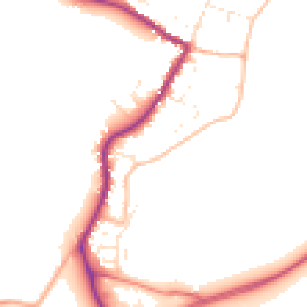 Daytime road noise heatmap for TR26 3EP