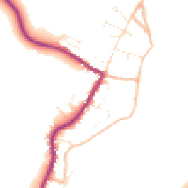 Daytime road noise heatmap for TR26 3EQ