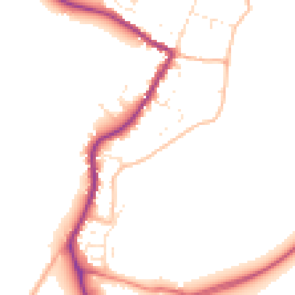 Daytime road noise heatmap for TR26 3ER