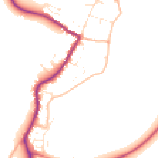 Daytime road noise heatmap for TR26 3ES