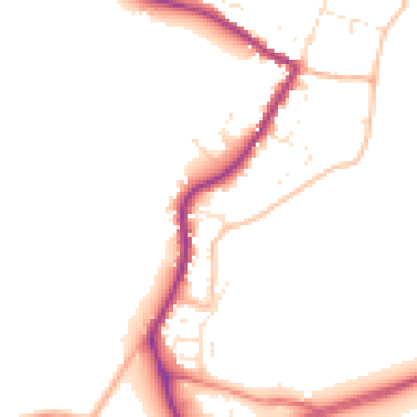 Daytime road noise heatmap for TR26 3EW