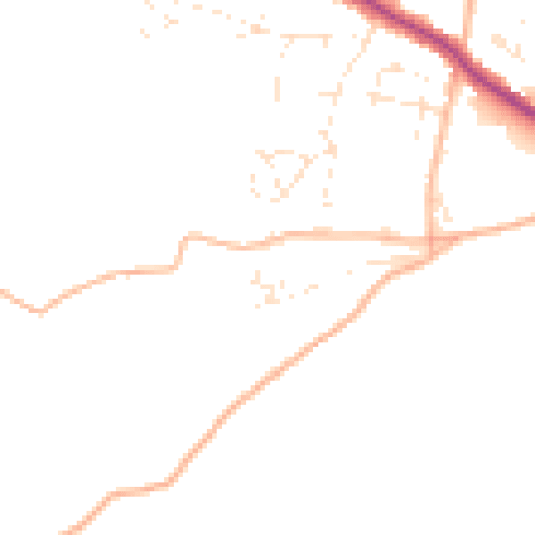 Daytime road noise heatmap for TR26 3HW