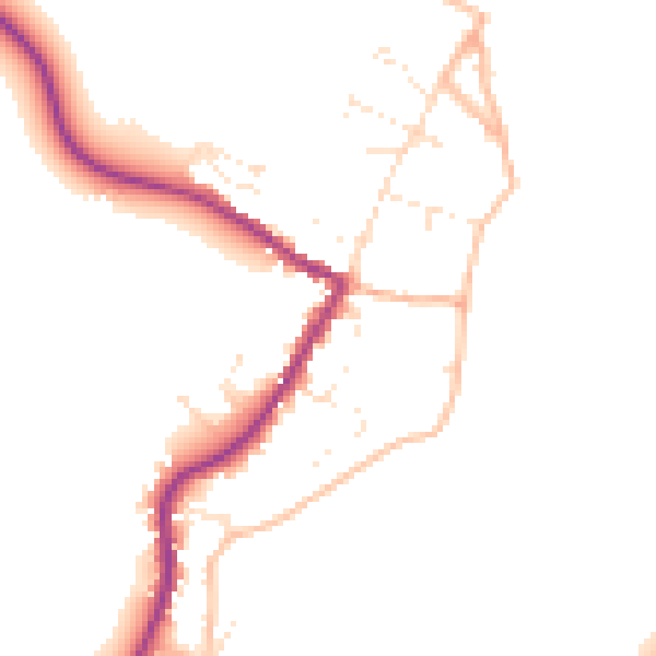 Daytime road noise heatmap for TR26 3JR