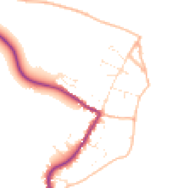 Daytime road noise heatmap for TR26 3JS