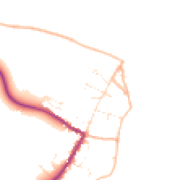 Daytime road noise heatmap for TR26 3JX