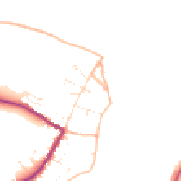 Daytime road noise heatmap for TR26 3JY