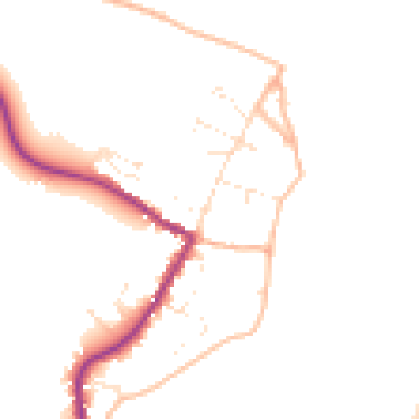 Daytime road noise heatmap for TR26 3LD