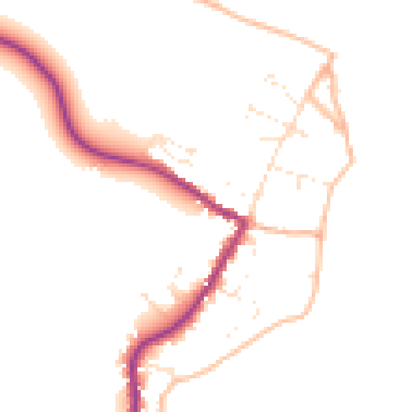 Daytime road noise heatmap for TR26 3LQ