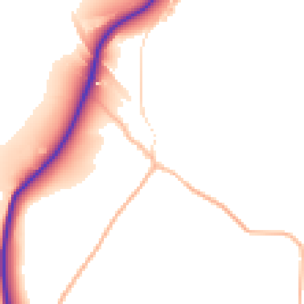 Daytime road noise heatmap for TR3 6AA