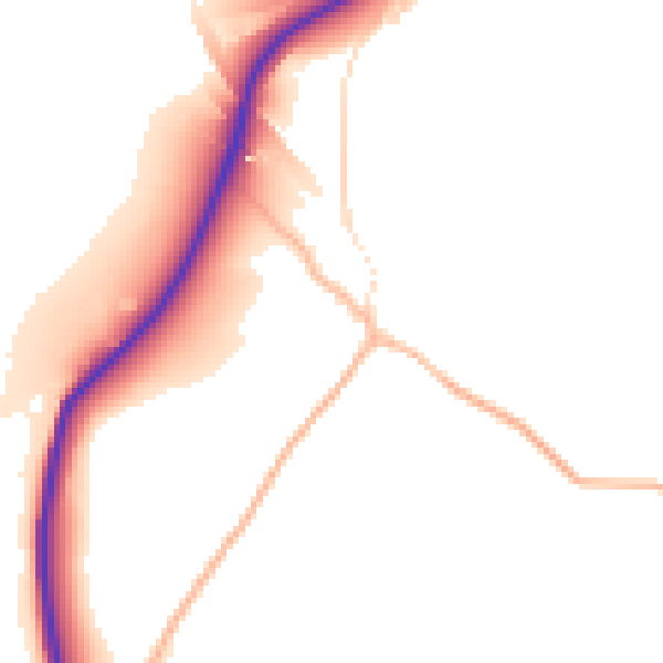 Daytime road noise heatmap for TR3 6AB