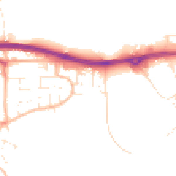 Daytime road noise heatmap for TR3 6BB