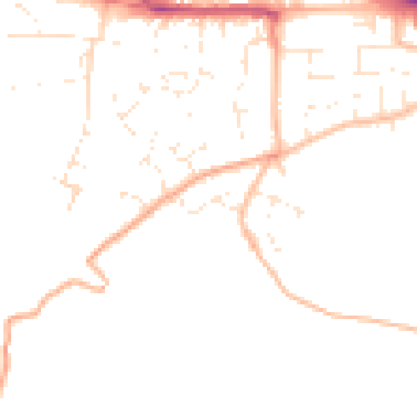Daytime road noise heatmap for TR3 6BJ