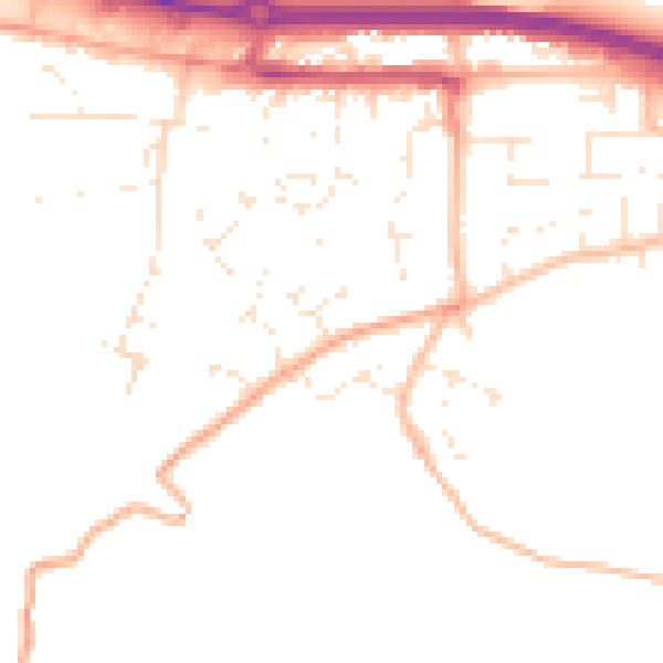Daytime road noise heatmap for TR3 6BS