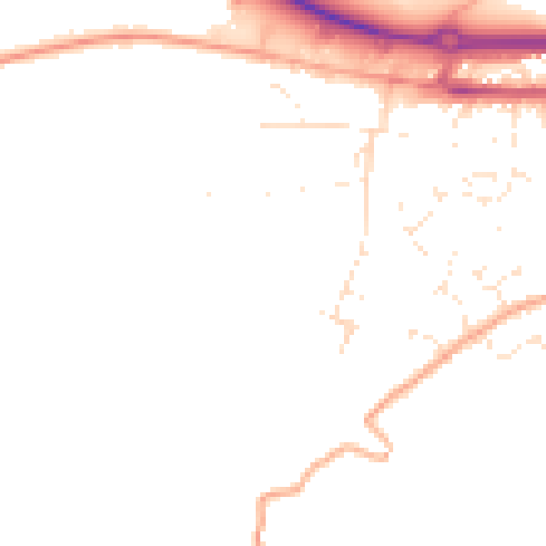 Daytime road noise heatmap for TR3 6BW