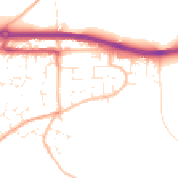 Daytime road noise heatmap for TR3 6DR