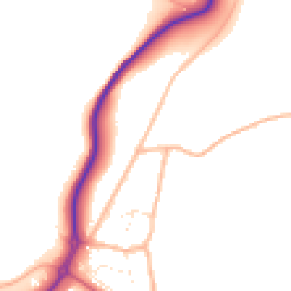 Daytime road noise heatmap for TR3 6EW