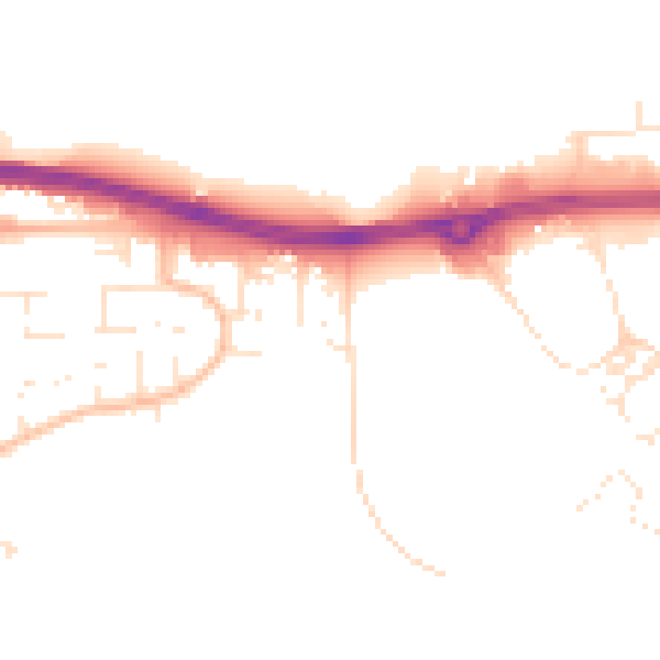 Daytime road noise heatmap for TR3 6FG