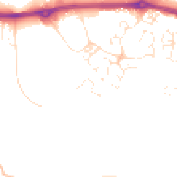 Daytime road noise heatmap for TR3 6FH