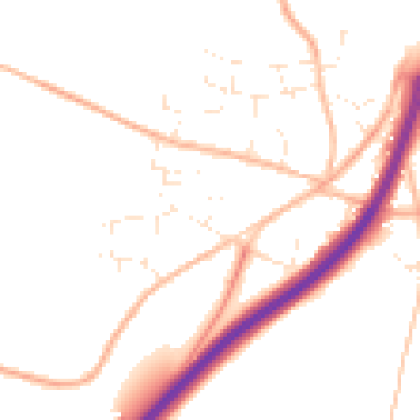 Daytime road noise heatmap for TR3 6HN