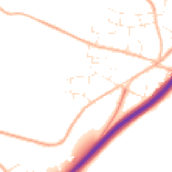 Daytime road noise heatmap for TR3 6HS