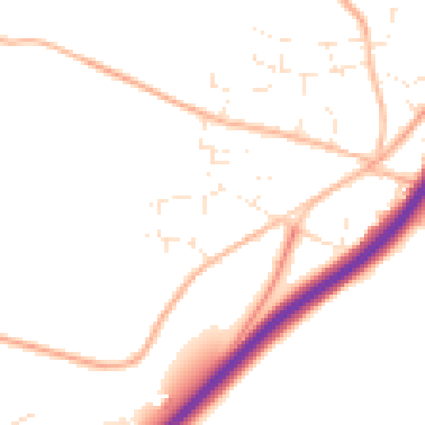 Daytime road noise heatmap for TR3 6HT
