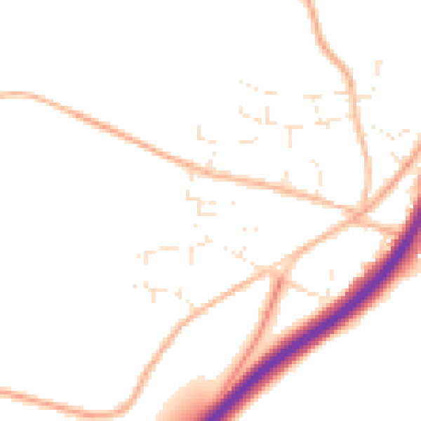 Daytime road noise heatmap for TR3 6HU