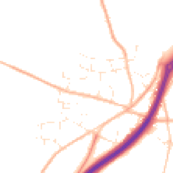 Daytime road noise heatmap for TR3 6HZ
