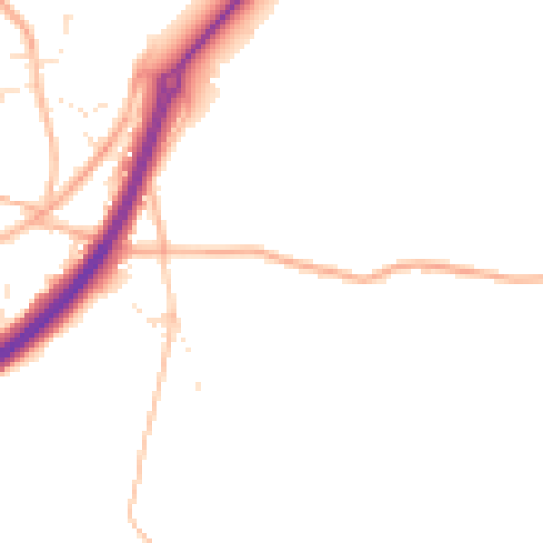 Daytime road noise heatmap for TR3 6JH