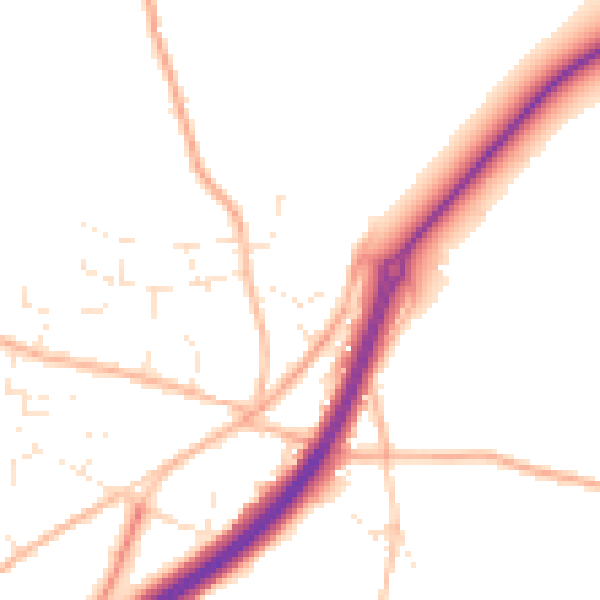 Daytime road noise heatmap for TR3 6JP