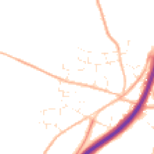 Daytime road noise heatmap for TR3 6LL