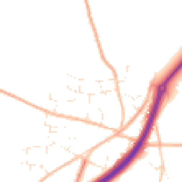 Daytime road noise heatmap for TR3 6LU
