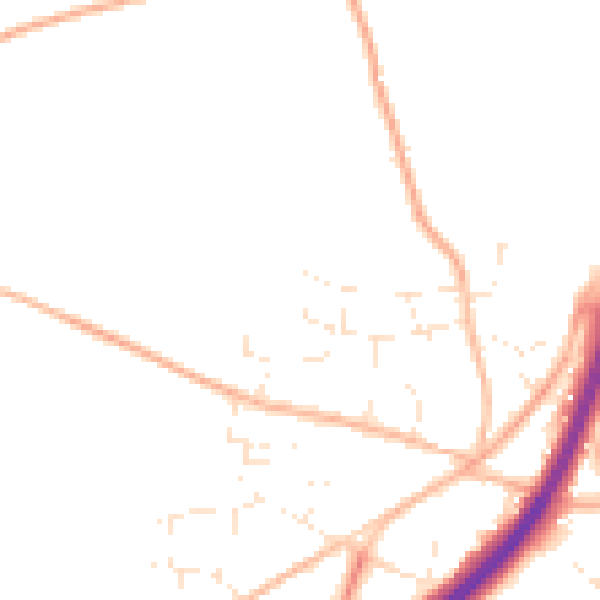 Daytime road noise heatmap for TR3 6LX