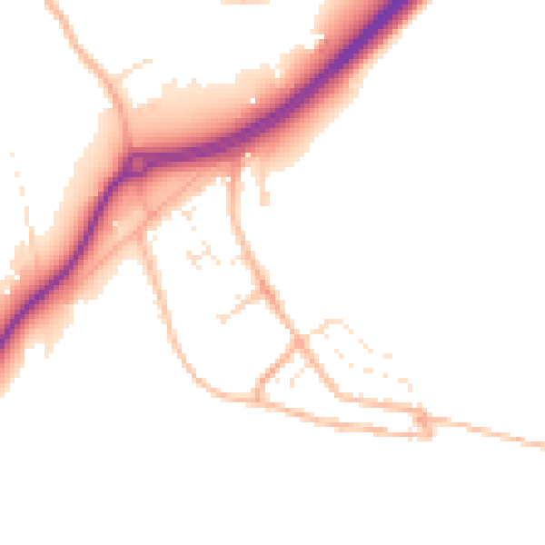 Daytime road noise heatmap for TR3 6PA
