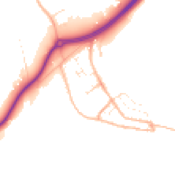 Daytime road noise heatmap for TR3 6PB