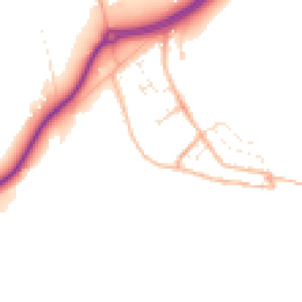 Daytime road noise heatmap for TR3 6PH