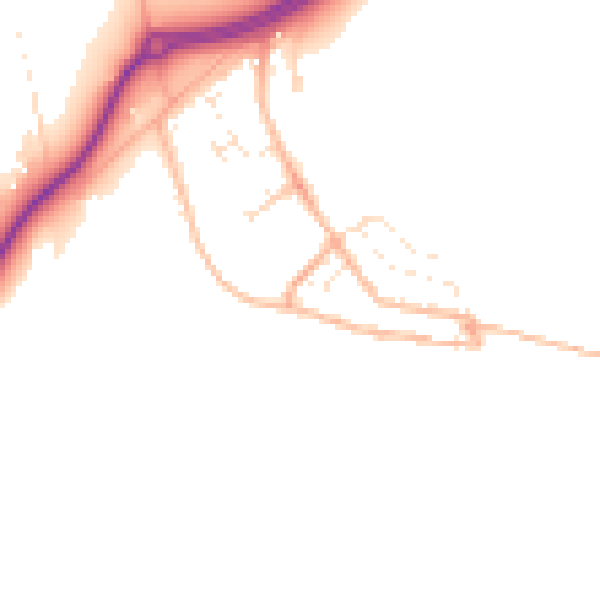 Daytime road noise heatmap for TR3 6PN