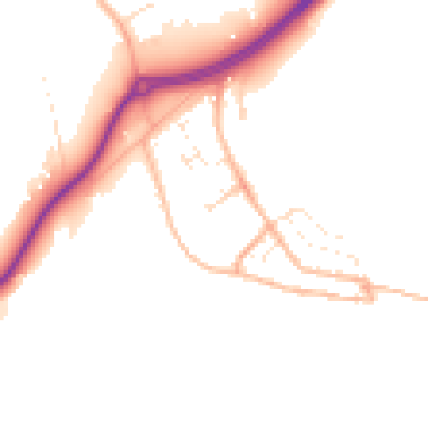 Daytime road noise heatmap for TR3 6PP