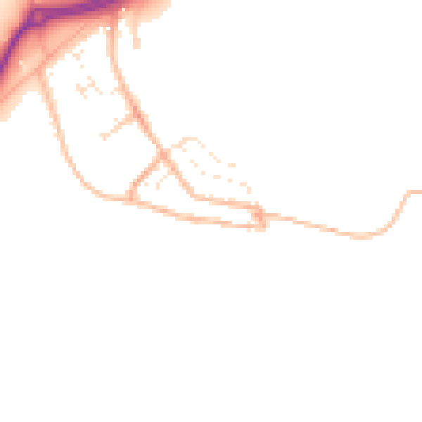 Daytime road noise heatmap for TR3 6PS
