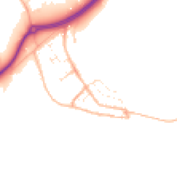 Daytime road noise heatmap for TR3 6PT