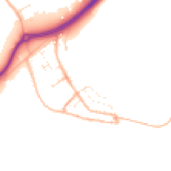 Daytime road noise heatmap for TR3 6PU