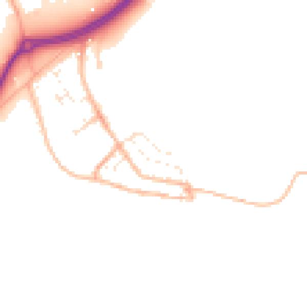 Daytime road noise heatmap for TR3 6PX