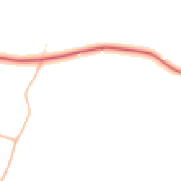 Daytime road noise heatmap for TR3 6QQ