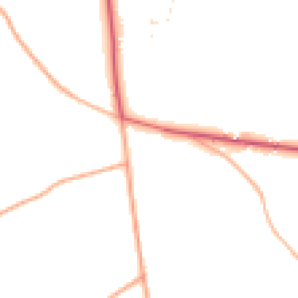 Daytime road noise heatmap for TR3 6QZ